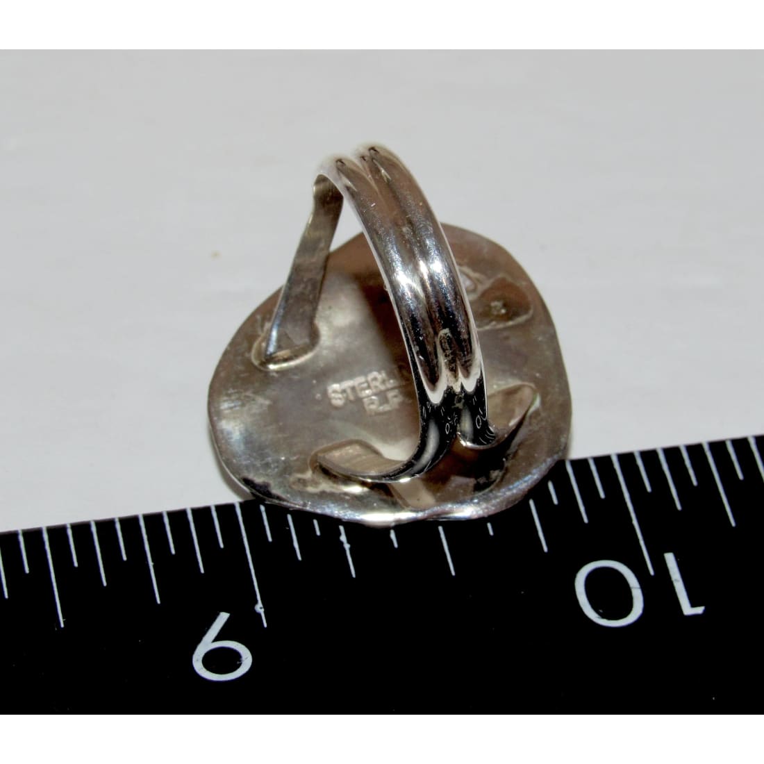 Navajo Blue Royston Turquoise Ring Size 9 Sterling Silver Signed