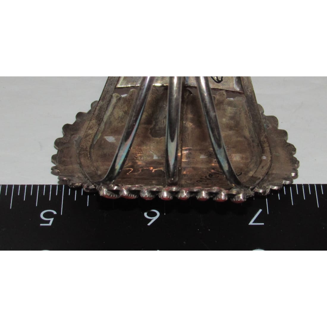 Old Pawn Navajo Coral Cluster Cuff Bracelet Sterling Silver Lavell Byjoe