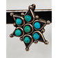 Old Pawn Zuni Snake Eye Turquoise Cluster Pin Pendant Sterling Silver