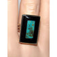 Zuni Royston Turquoise Jet Ring by Harlan Coonsis Sz 7.5 Native American Signed