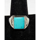 Navajo Sleeping. Beauty Turquoise Men Ring Sz 10.5 Sterling Silver