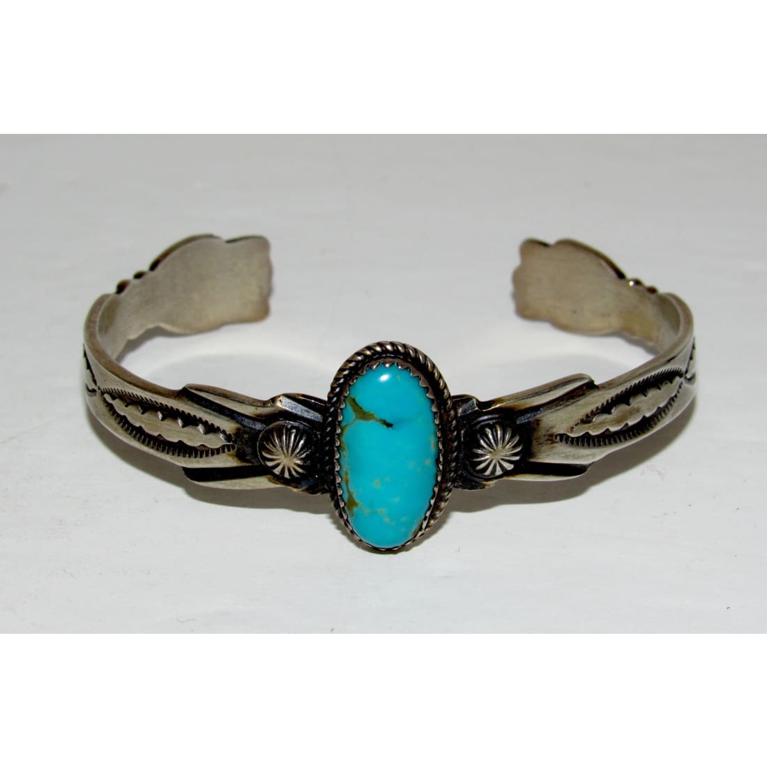 Navajo Royston Turquoise Stacker Cuff Bracelet Sterling Silver Martha Cayatineto