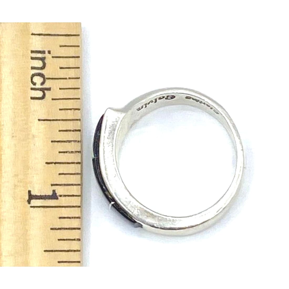 Navajo Inlay Ring Size 6 Sterling Silver Calvin Begay Signed