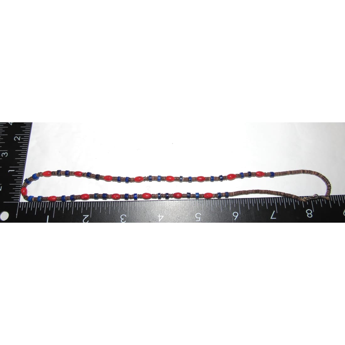 Santo Domingo Rolled Shell Coral Lapis Heishi Choker Necklace