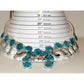 Navajo Squash Blossom Necklace Kingman Turquoise Necklace Sterling Silver