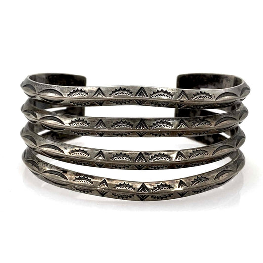 Old Pawn Navajo Carinated Ingot Cuff Bracelet Sterling Silver Native