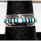 Vintage Zuni 3D Turquoise MOP Inlay Band Ring Size 7.5 Sterling Silver