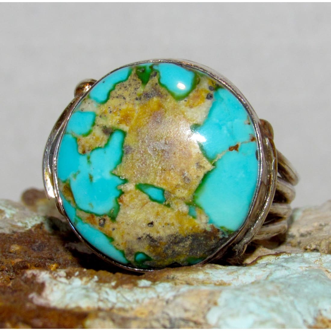 Vintage Navajo Royston Turquoise Men Ring Sz 13 Sterling Silver