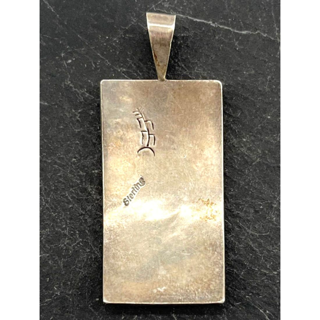 Vintage Hopi Sterling Silver Overlay Pendant by Michael Sockyma Sr.