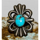 Vintage Native American Turquoise Sand Cast Sterling Silver Ring Sz 8
