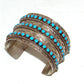 Zuni Sleeping Beauty Mine Snake Eye Turquoise Cuff Bracelet Sterling Signed