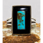 Zuni Royston Turquoise Jet Ring by Harlan Coonsis Sz 7.5 Native American Signed