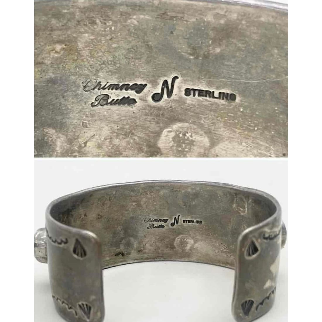 Vintage Navajo Turquoise Statement Cuff Bracelet Chimney Butte Sterling Silver 7"
