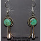 Navajo Squash Blossom Earrings Sterling Silver Turquoise Native American