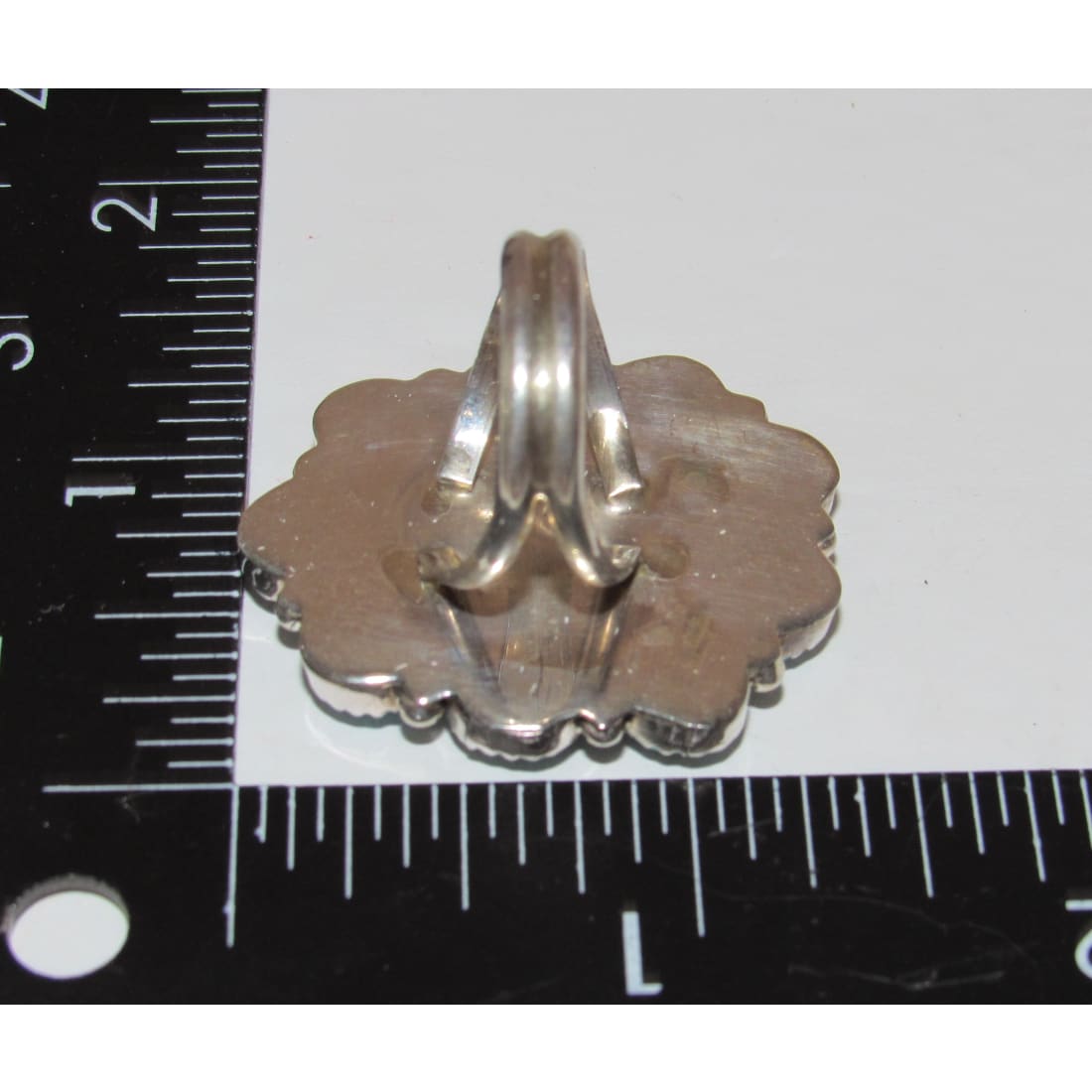 Navajo Cluster Ring Sz 7.5 Orange Spiny Oyster Kingman Turquoise Sterling Silver