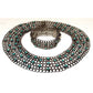 Rare Vintage Mexico 925 Sterling Silver & Turquoise Chainmail Set - Necklace & Bracelet
