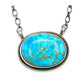 Navajo Blue Royston Turquoise Bar Necklace Sterling Silver A. Martinez
