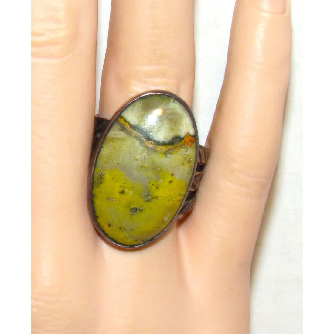 Native America Bumblebee Jasper Ring Sz 9 Jacob Troncosa Sterling Silver