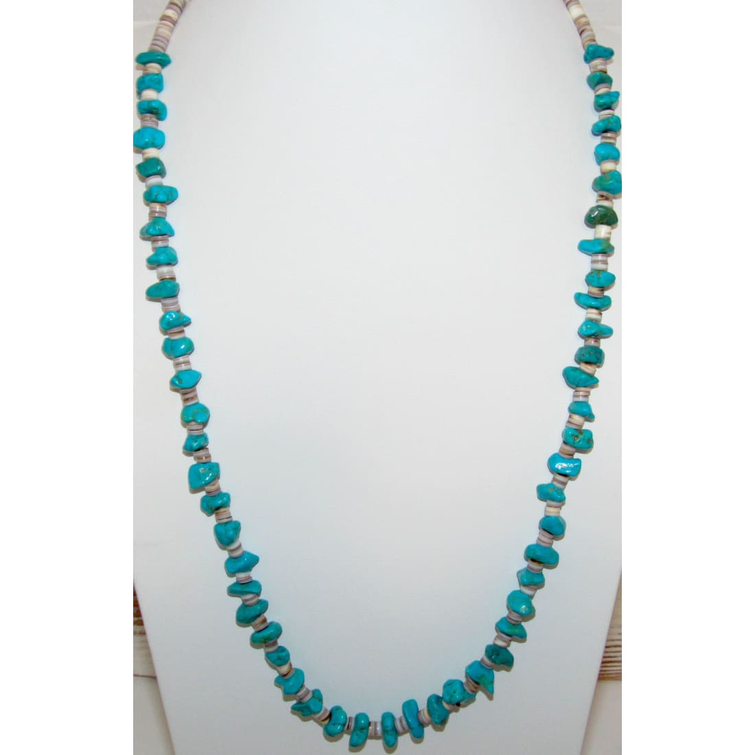 Vintage Navajo Turquoise Shell Heishi Bead Necklace