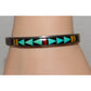 Vintage Zuni Turquoise Multi Stone Inlay Stacker Cuff Bracelet Sterling Singed