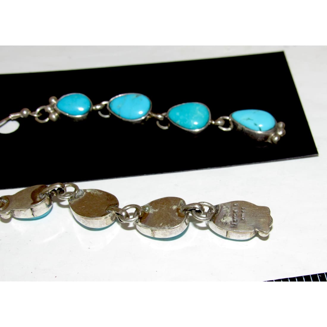 Navajo Kingman Turquoise Dangle Earrings Sterling Silver Marcella James