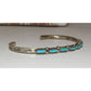 Zuni Turquoise Petit Point Stacker Cuff Bracelet Sterling Silver M. Hannaweeka