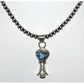 Navajo Pearls & Squash Blossom Pendant Golden Hills Turquoise Sterling Silver