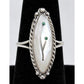 Vintage Zuni Sterling Silver Mother of Pearl Flower Inlay Ring Sz 7.5