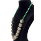 Signed Vintage Larry Curley Navajo Heavy 95g Sterling Box Bead & Malachite Necklace