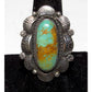 Navajo Royston Turquoise Statement Ring Sz 7 Sterling Silver Signed
