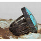 Vintage Navajo Blue Royston Turquoise Ring Size 10 Sterling Silver R Vandiver