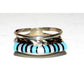 Vintage Zuni 3D Turquoise MOP Inlay Band Ring Size 7.5 Sterling Silver