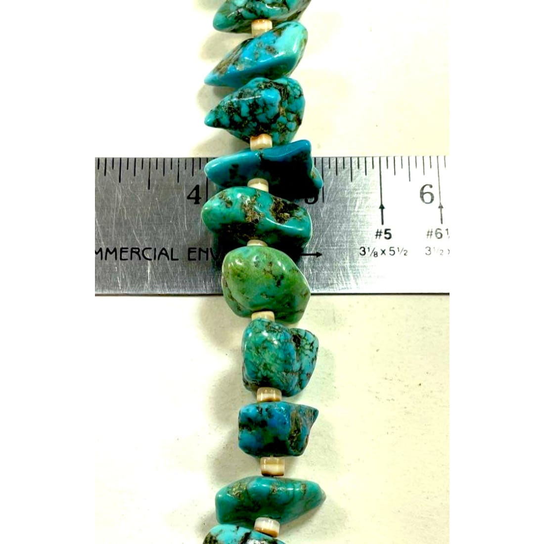 Old Pawn Navajo Turquoise Nugget & Melon Shell Heishi Bead Necklace