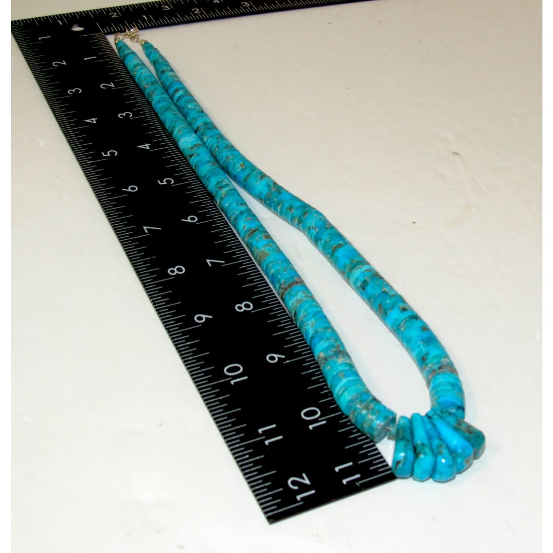 Santo Domingo Kingman Turquoise Heishi Necklace Lupe Lovato