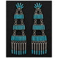 Zuni Needlepoint Turquoise Dangle Statement Earrings Sterling Silver 3"