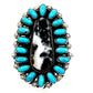 Navajo Handmade Turquoise & White Buffalo Adjustable Cluster Ring – Davina Begay