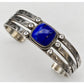 Vintage Native American Lapis Cuff Bracelet Sterling Silver Sonny Spruce Taos Pueblo