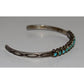 Vintage Zuni Snake Eye Turquoise Cuff Bracelet Ingot Sterling Old Pawn Stacker