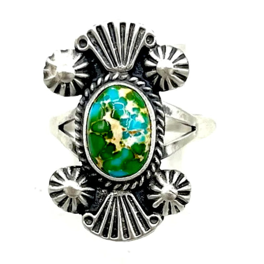 Navajo Royston Turquoise Ring Size 9 Sterling Silver