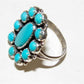 Navajo Turquoise Cluster Ring Sz 7 Sterling Silver Native Signed