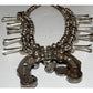 Vintage Navajo Squash Blossom Necklace Earrings Set Kingman Turquoise Sterling Silver