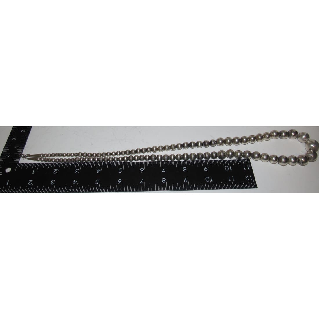 Vintage Handmade Navajo Pearls Necklace Sterling Silver Beads Sensa Eustace
