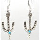 Navajo Sterling Turquoise Cactus Earrings Native American Signed