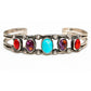 Navajo Cuff Bracelet Turquoise Purple Spiny Red Spiny Sterling Silver Stacker