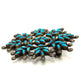 Old Pawn Zuni Turquoise Cluster Pin Pendant Sterling Silver Brooch