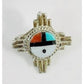 Vintage Zuni Inlay Sun Face Pin Brooch Pin Sterling Silver
