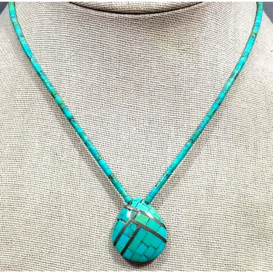 Old Pawn Santo Domingo Turquoise Heishi Necklace