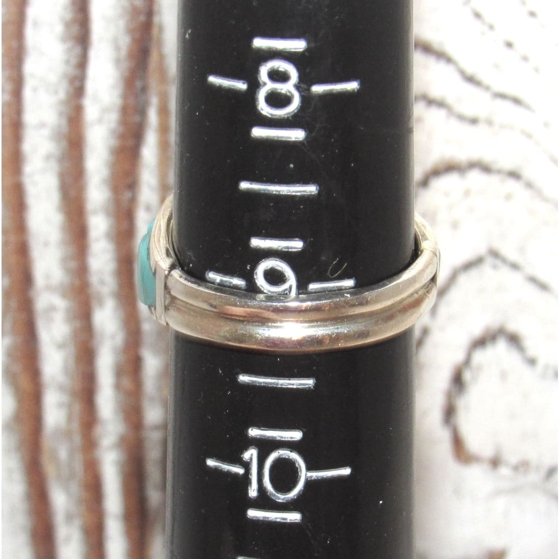 Navajo Turquoise Cobble Inlay Ring Sz 9 Sterling Silver Edison Yazzie