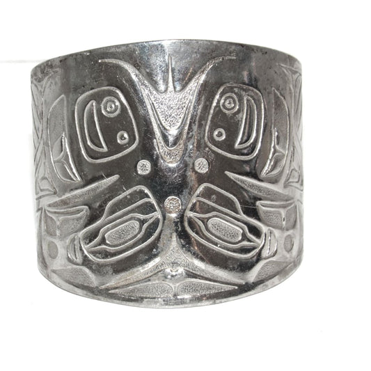 Vintage Northwestern Sterling Silver Animal Motif Cuff Bracelet 7"