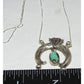 Navajo Royston Turquoise Naja Necklace Dainty Squash Blossom Sterling
